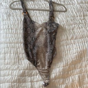American threads snakeskin bodysuit